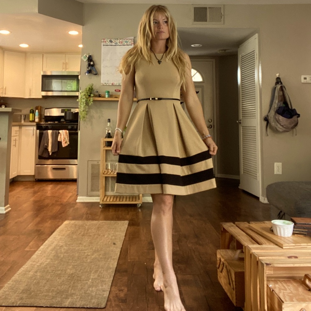 Calvin Klein Dress, light brown and black, size 2